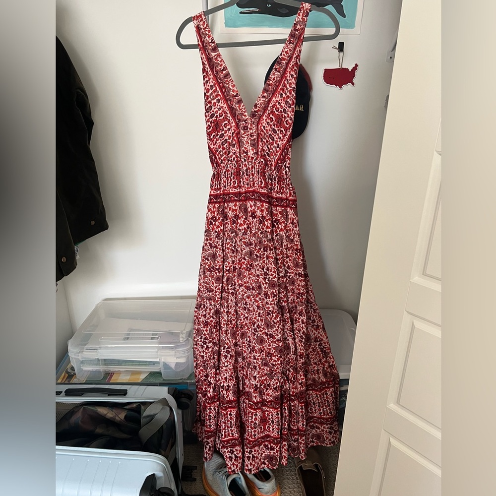 Free People Red Floral Maxi Dress